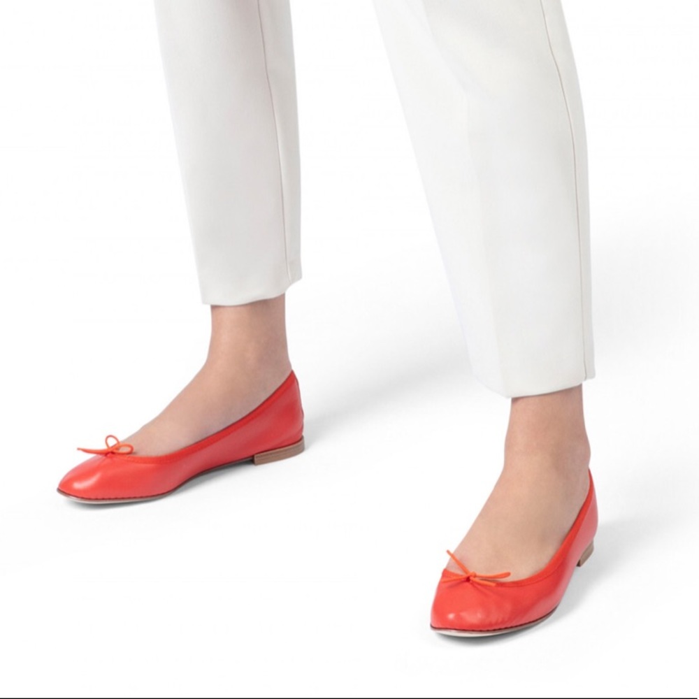 Red/orange Repetto leather ballet flats size 39